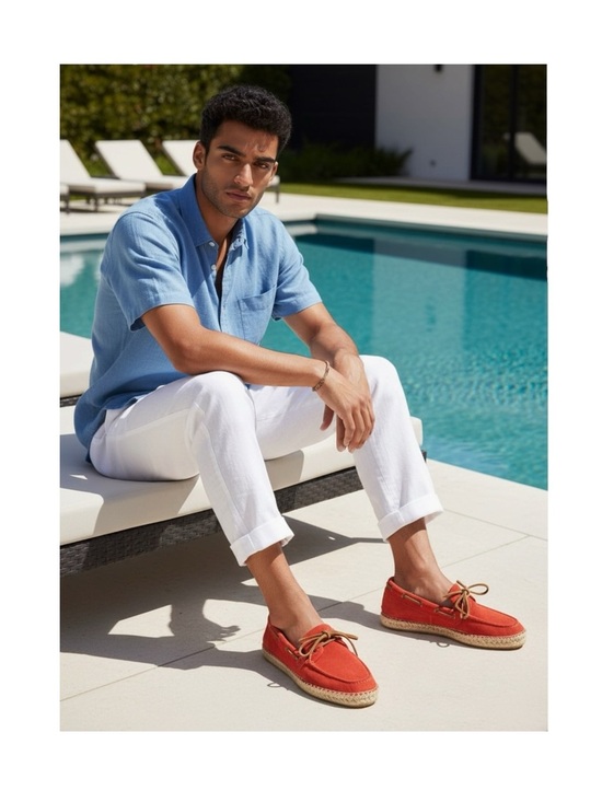 Hanks Brand ? Alpargatas Max Naranja Boat Shoe Espadrille ? Orange Suede ? 42 main image 13